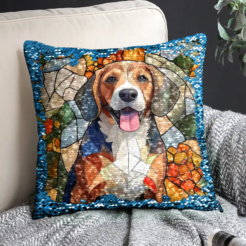 Custom Photo Glass Portrait Mom Grandma Parents Family - Personalized Sequin Pillow, Mermaid Sequin Cushion Magic Reversible Throw Pillow - Image 3