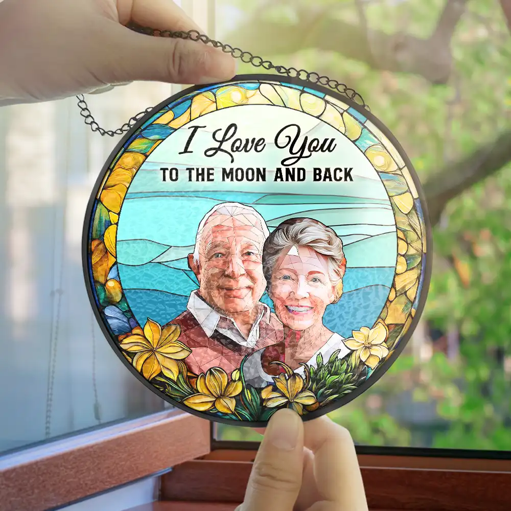 Custom Photo Glass Portrait You & Me We Got This Couple - Personalized Stained Glass Window Hanging Suncatcher - Image 5