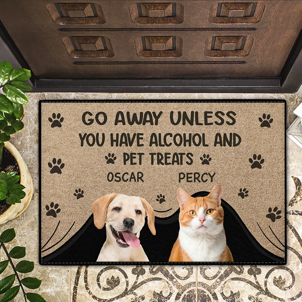 Custom Photo Go Away Unless You Have Dog Lovers - Personalized Doormat - Image 3