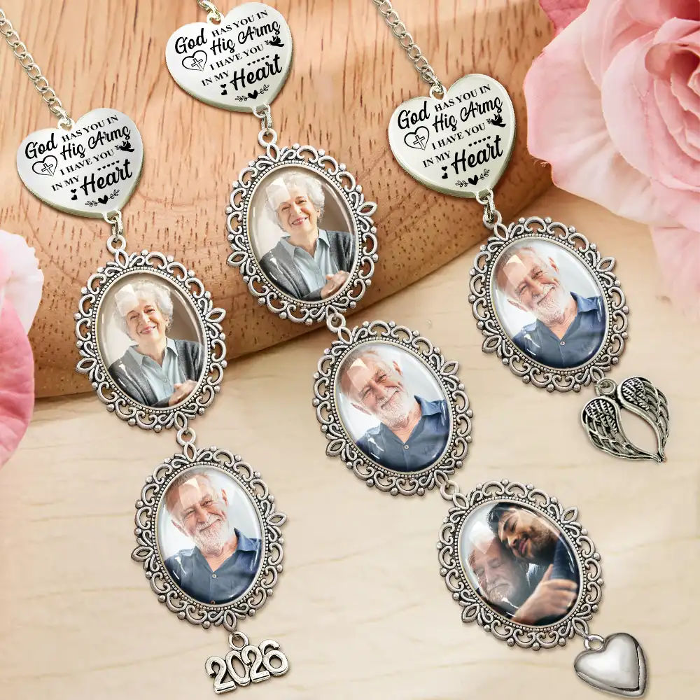 Custom Photo God Has You In His Arms I Have You In My Heart - Personalized Graduation Tassel Charm - Image 2