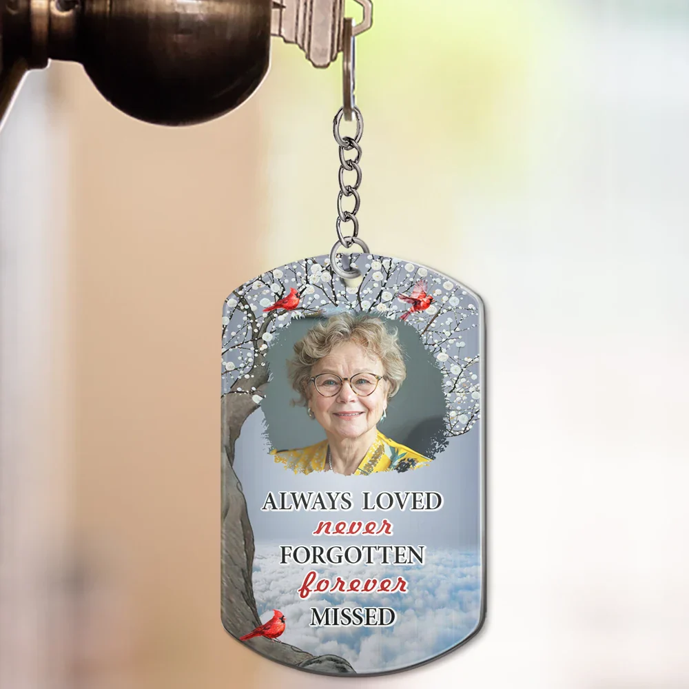 Custom Photo God Has You in His Arms I Have You in My Heart Sympathy - Personalized Aluminum Keychain - Image 3