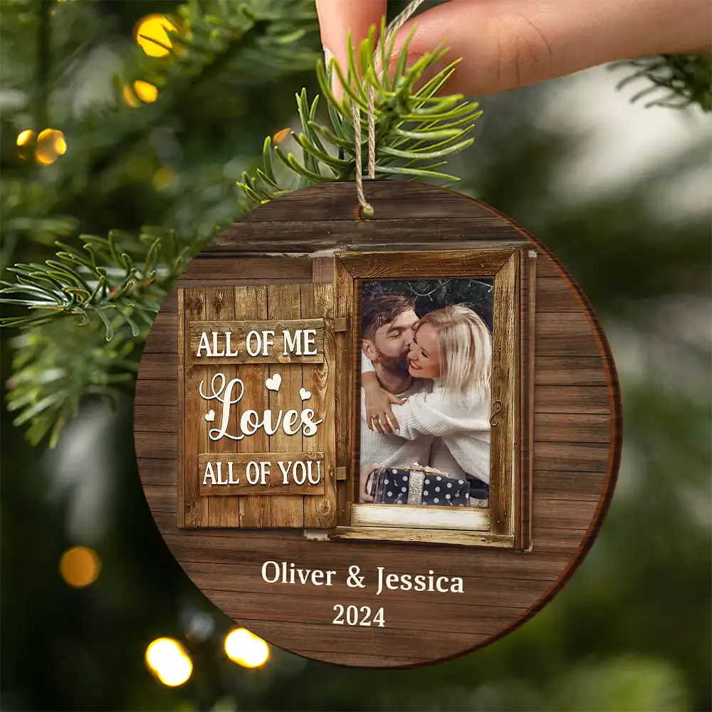 Custom Photo God Knew My Heart Needed You Anniversary Couples - Personalized 2-Layered Wooden Ornament - Image 2
