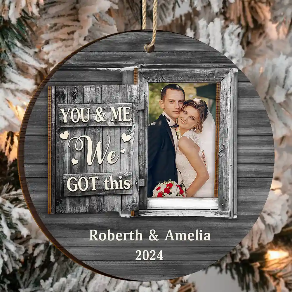 Custom Photo God Knew My Heart Needed You Anniversary Couples - Personalized 2-Layered Wooden Ornament - Image 3