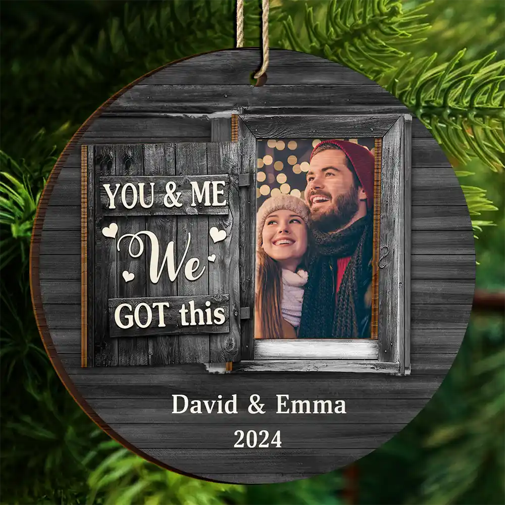 Custom Photo God Knew My Heart Needed You Anniversary Couples - Personalized 2-Layered Wooden Ornament - Image 4