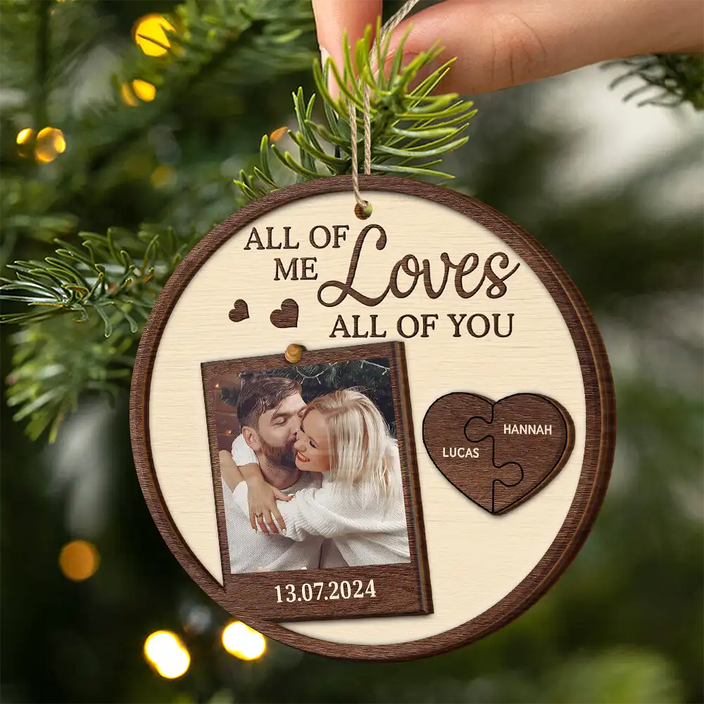 Custom Photo God Knew My Heart Needed You Couples - Personalized 2-Layered Wooden Ornament - Image 2
