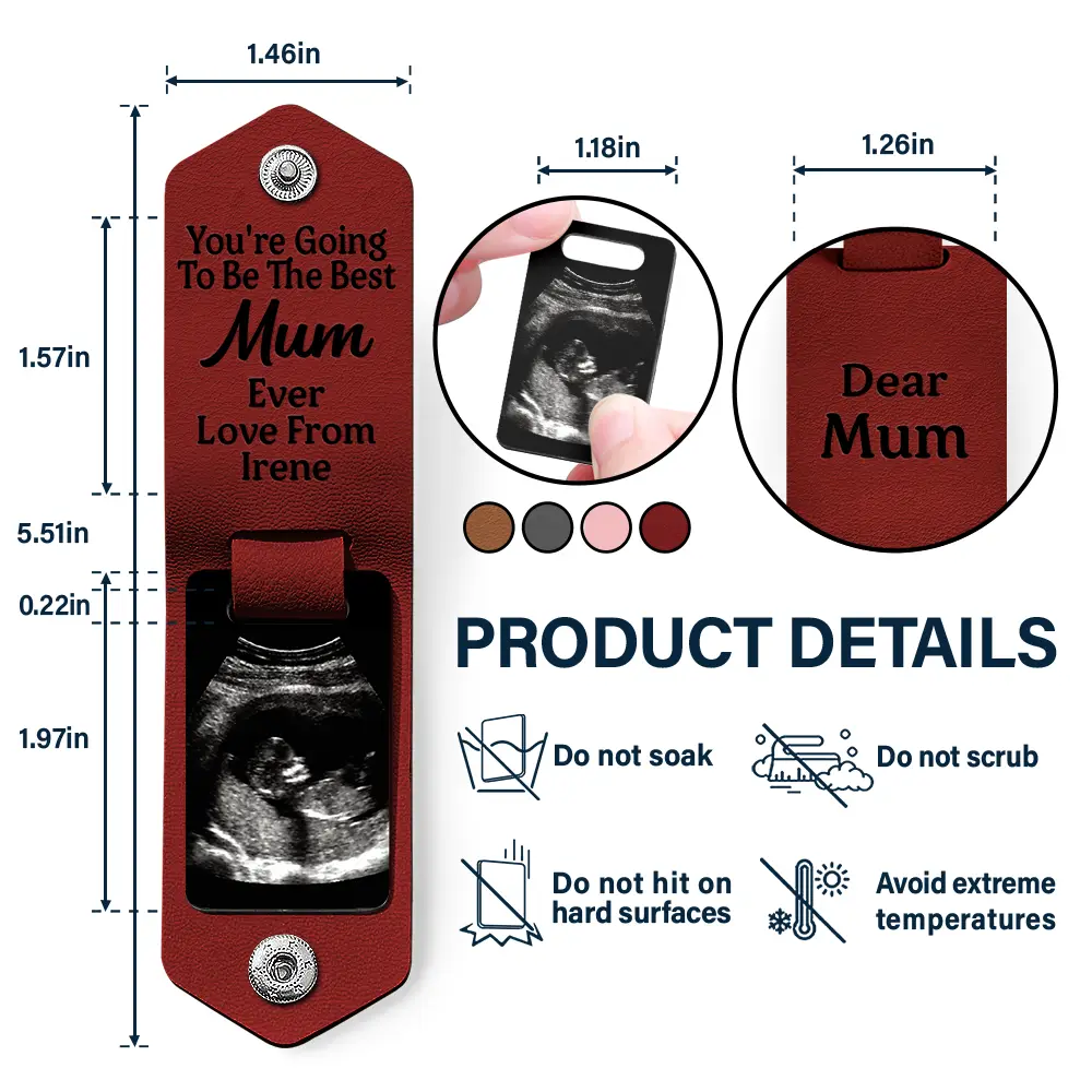 Custom Photo Going To Be The Best - Gift For Mom, Dad, New Parents - Personalized Leather Photo Keychain - Image 4