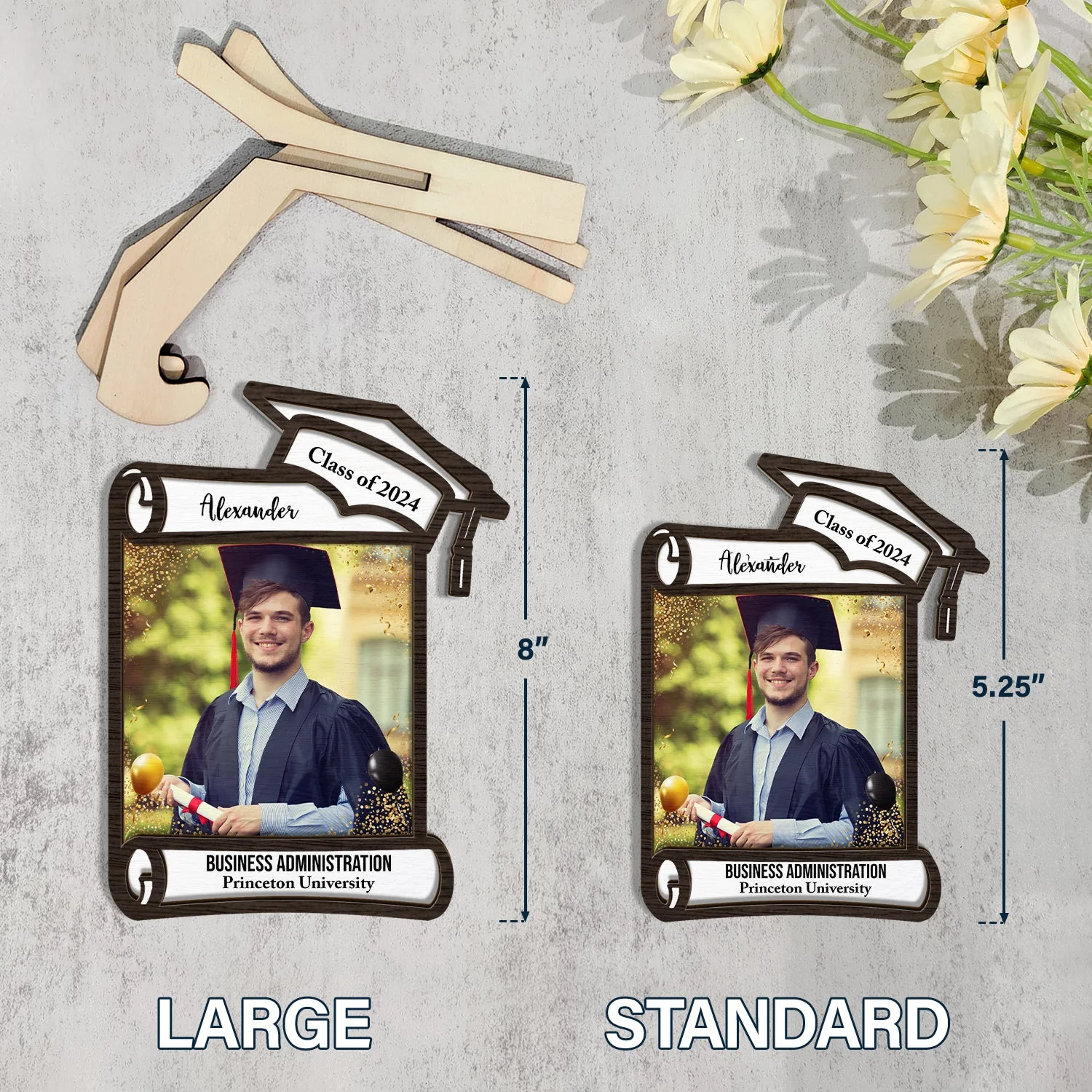 Custom Photo Graduation Appreciation - Graduation Gift For Friends, Family - Personalized 2-Layered Wooden Plaque With Stand - Image 5