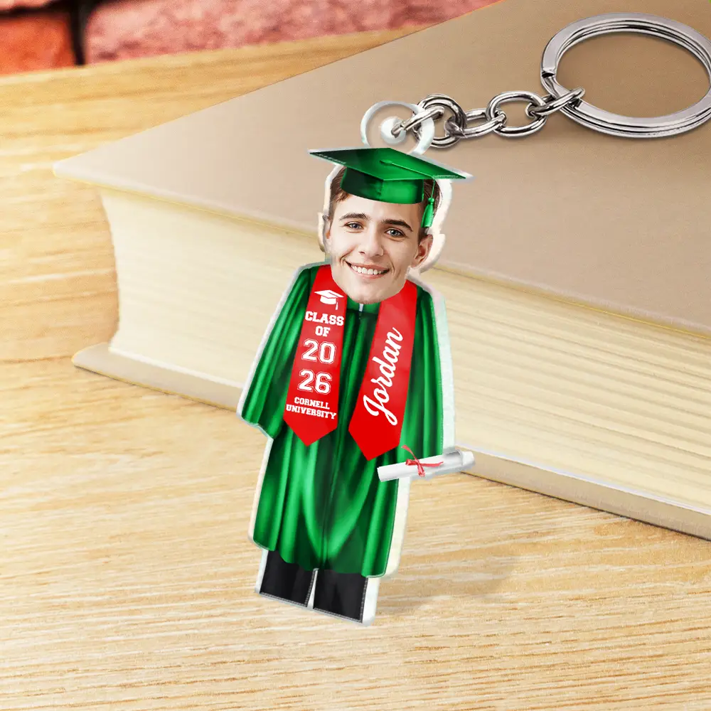 Custom Photo Graduation Cap Gown Stole - Personalized Acrylic Keychain - Image 3