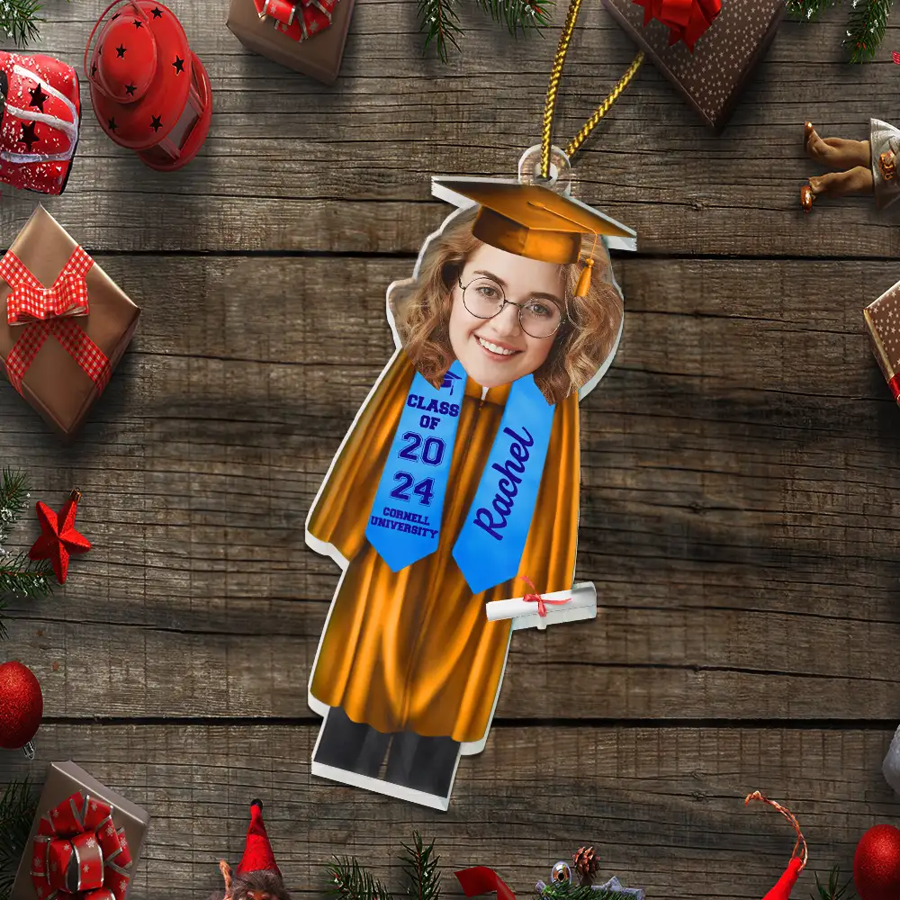 Custom Photo Graduation Cap Gown Stole - Personalized Custom Shaped Acrylic Ornament - Image 6