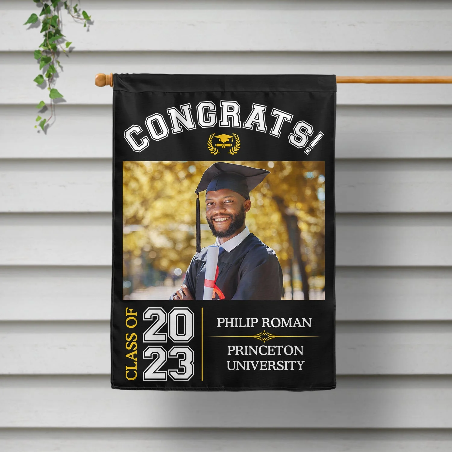 Custom Photo Graduation Celebration - Graduation Gift - Personalized Flag - Image 2