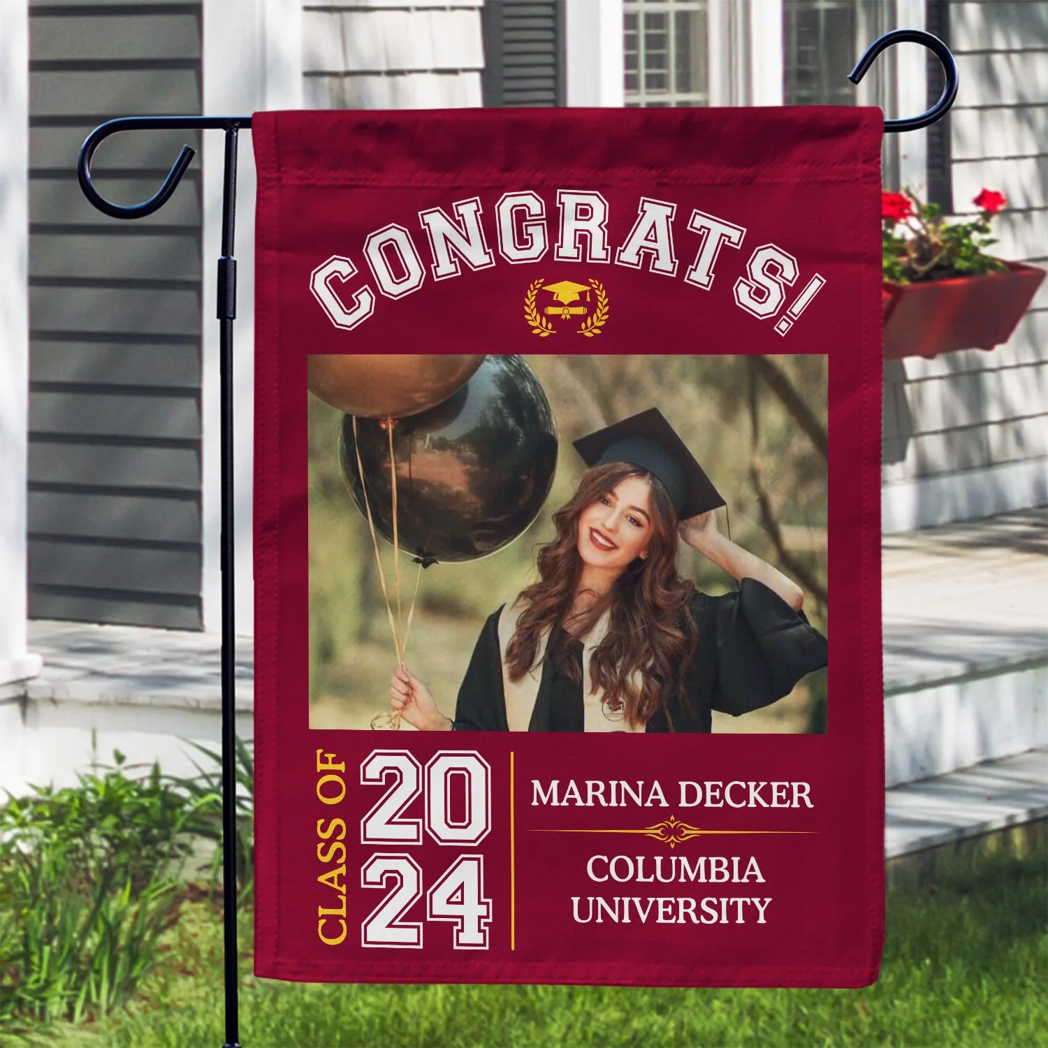 Custom Photo Graduation Celebration - Graduation Gift - Personalized Flag - Image 3