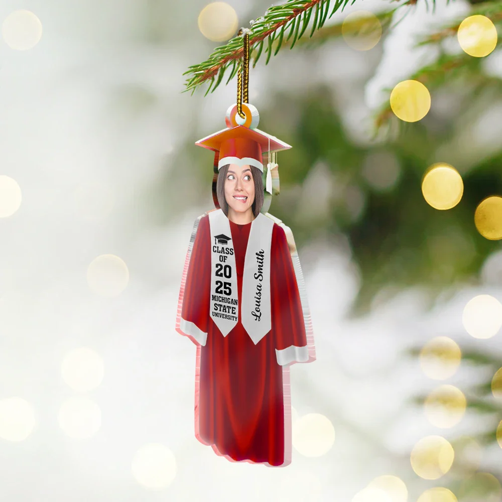 Custom Photo Graduation Face Cut - Personalized Custom Shaped Acrylic Ornament - Image 3