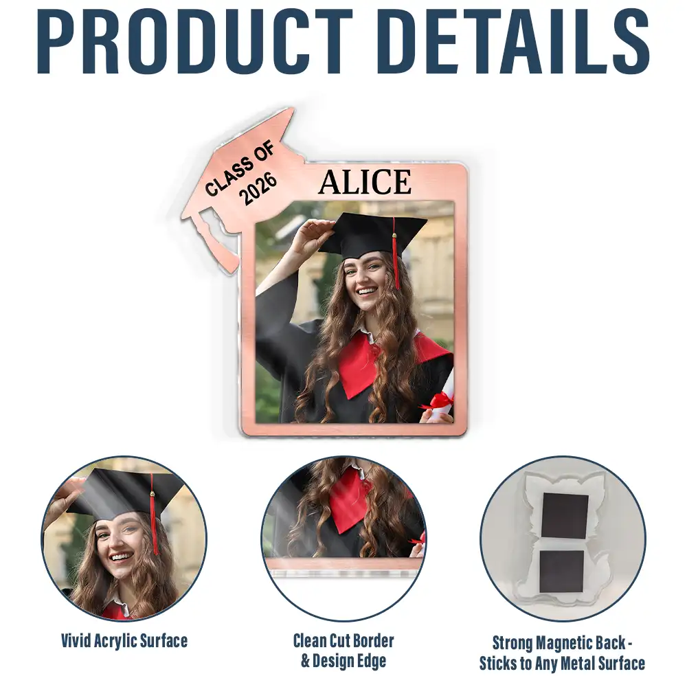 Custom Photo Graduation Keepsake - Personalized Acrylic Magnet - Image 4