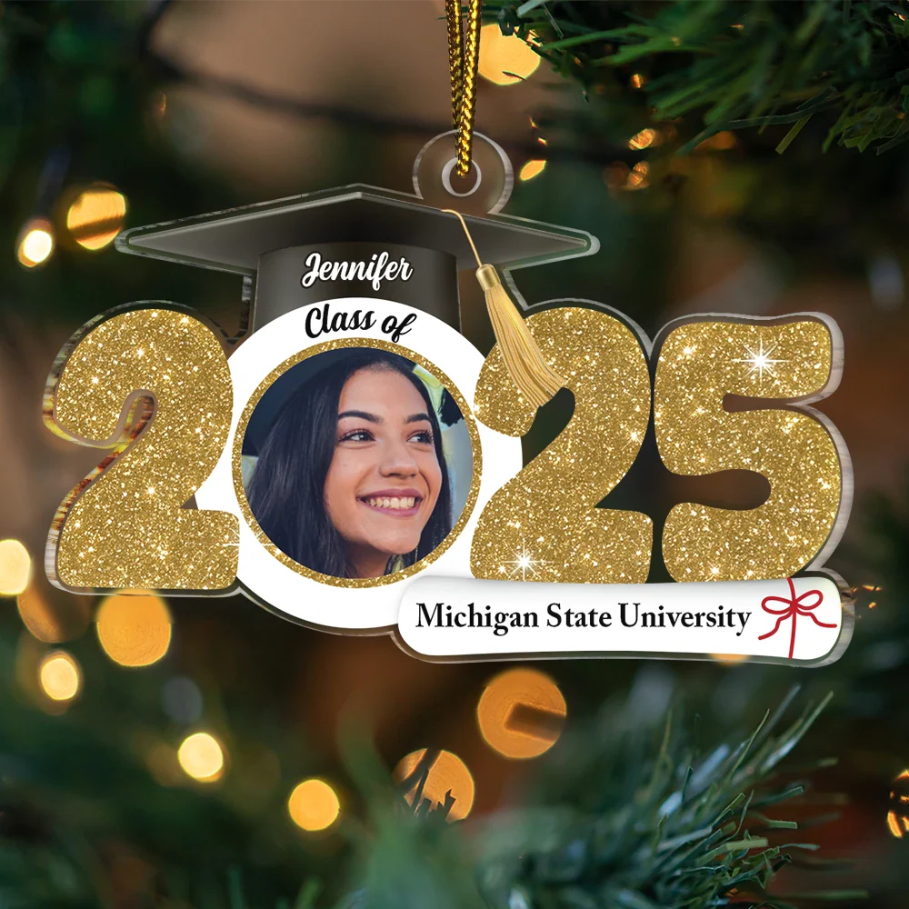 Custom Photo Graduation New Graduate - Personalized Custom Shaped Acrylic Ornament - Image 3