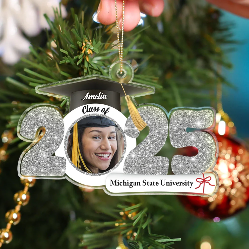 Custom Photo Graduation New Graduate - Personalized Custom Shaped Acrylic Ornament - Image 4
