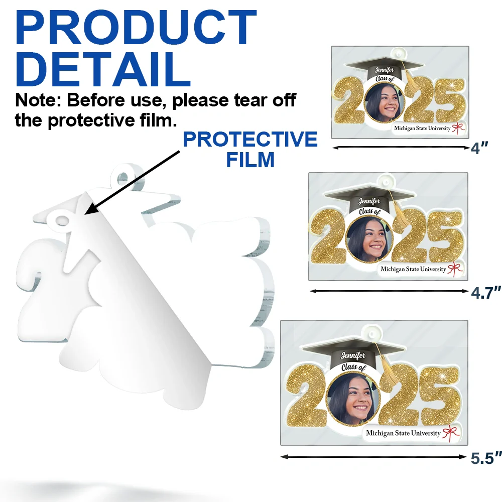 Custom Photo Graduation New Graduate - Personalized Custom Shaped Acrylic Ornament - Image 6