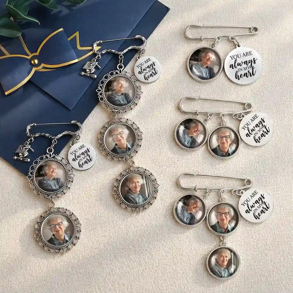 Custom Photo Graduation Walking Beside You Memorial - Personalised Graduation Lapel Pin - Image 4