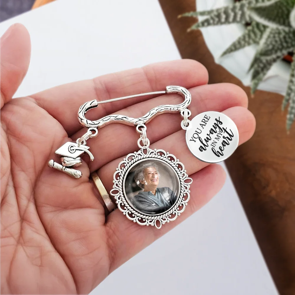 Custom Photo Graduation Walking Beside You Memorial - Personalised Graduation Lapel Pin - Image 5