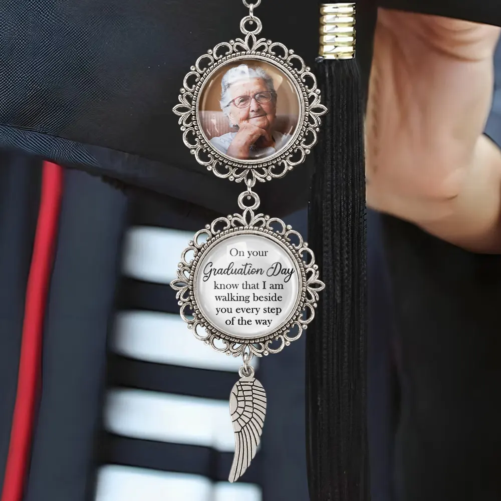 Custom Photo Graduation Walking Beside You Memorial - Personalised Photo Pendant Charm - Image 5