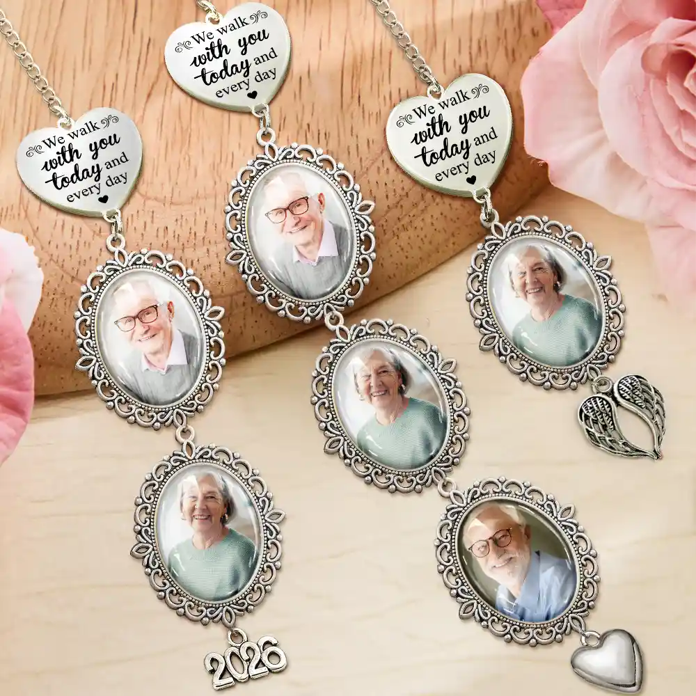 Custom Photo Graduation Walking Beside You Memorial - Personalized Graduation Tassel Charm - Image 2