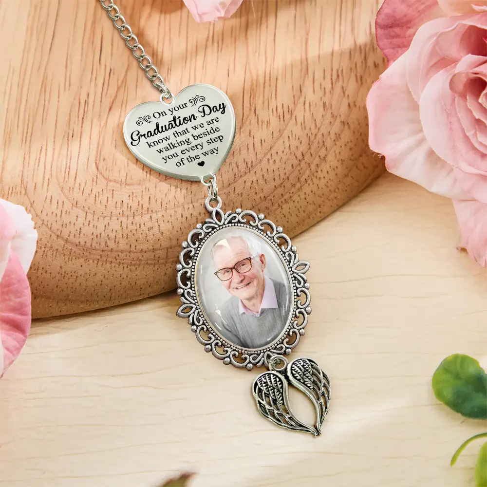 Custom Photo Graduation Walking Beside You Memorial - Personalized Graduation Tassel Charm - Image 5