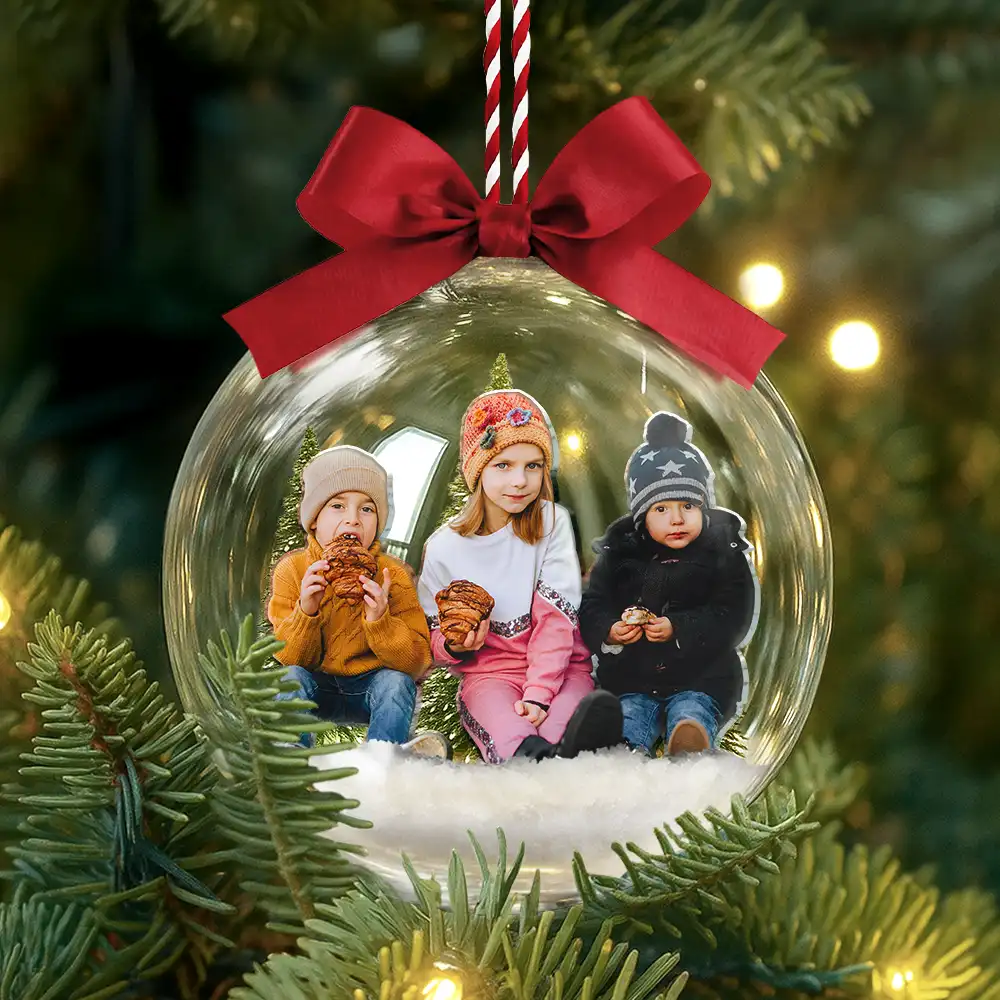 Custom Photo Grandparents Papa Nana We Love You - Personalized 3D Acrylic Ball Ornament - Image 4