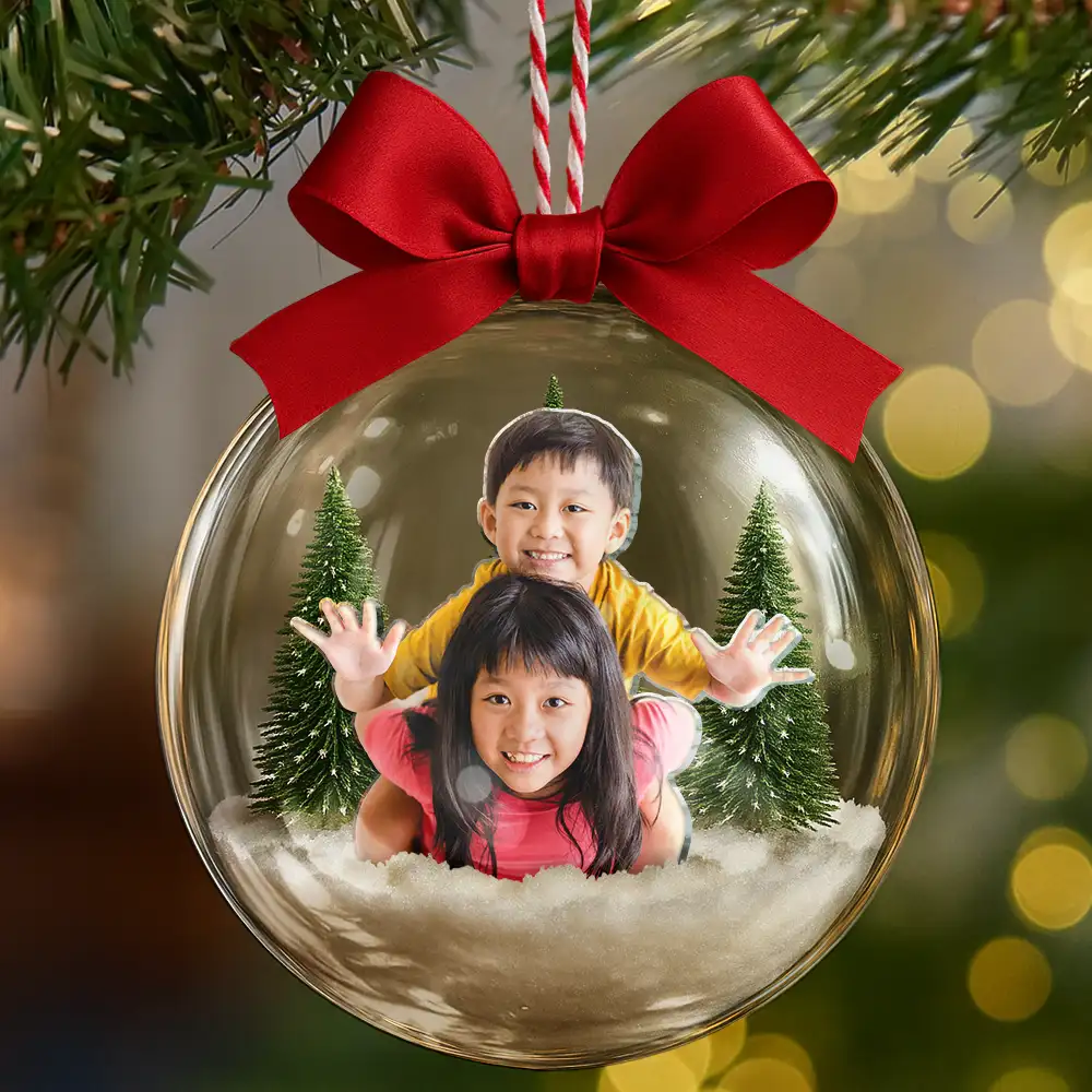 Custom Photo Grandparents Papa Nana We Love You - Personalized 3D Acrylic Ball Ornament - Image 7