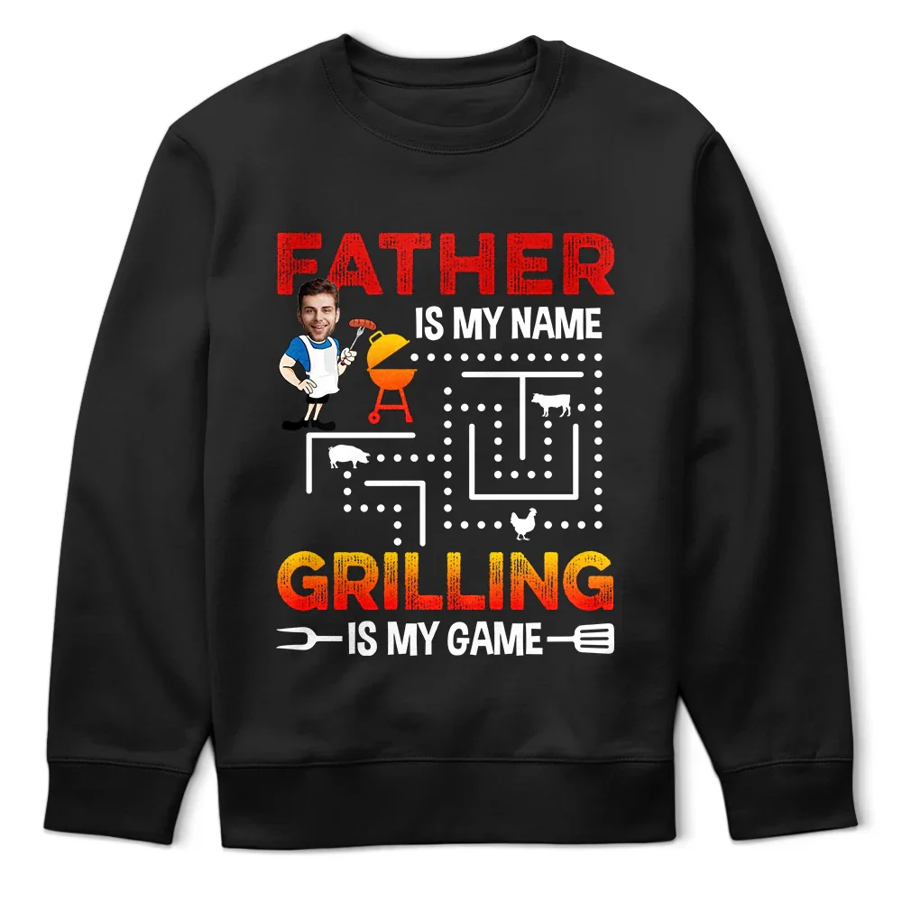 Custom Photo Grilling Is My Game - Personalized T Shirt - Image 6