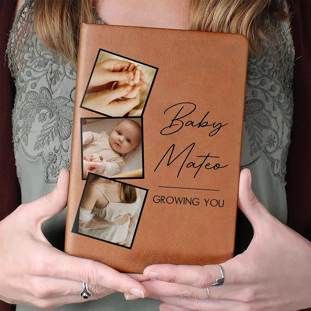 Custom Photo Growing You Journey - Personalized Leather Journal - Image 4