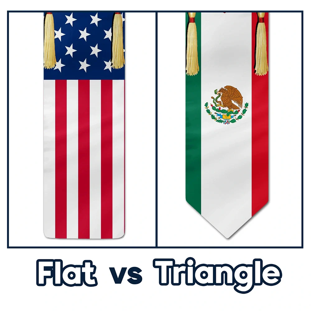 Custom Photo Half and Half Flag Graduation - Personalized Stoles - Image 5