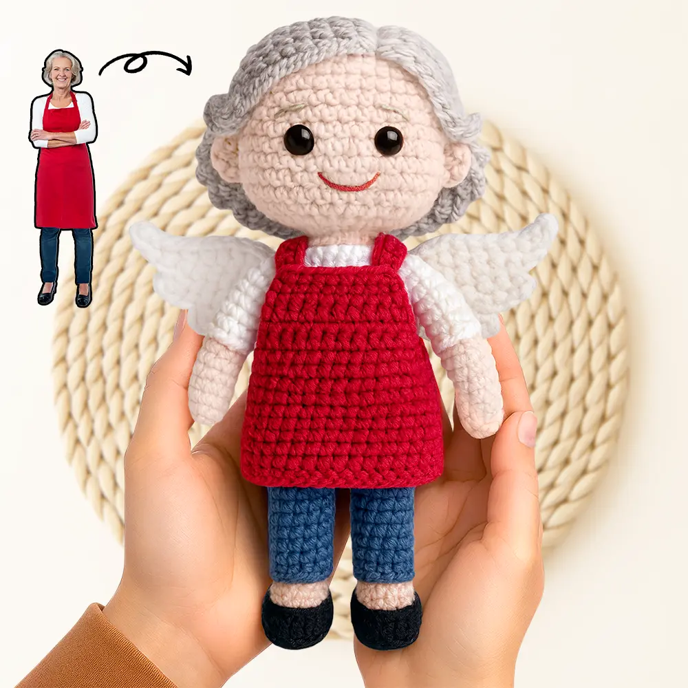 Custom Photo Handmade Doll Gift - Personalized Crochet Portrait Doll - Image 2