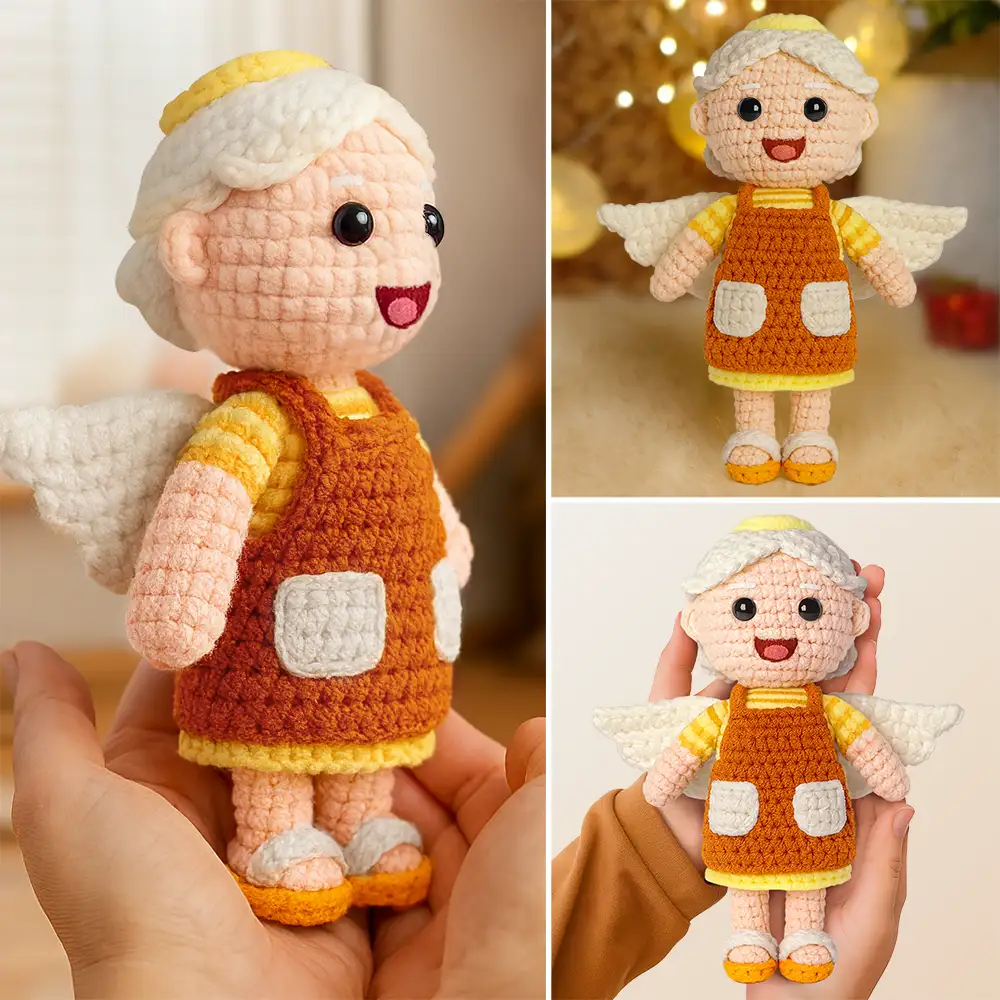 Custom Photo Handmade Doll Gift - Personalized Crochet Portrait Doll - Image 3