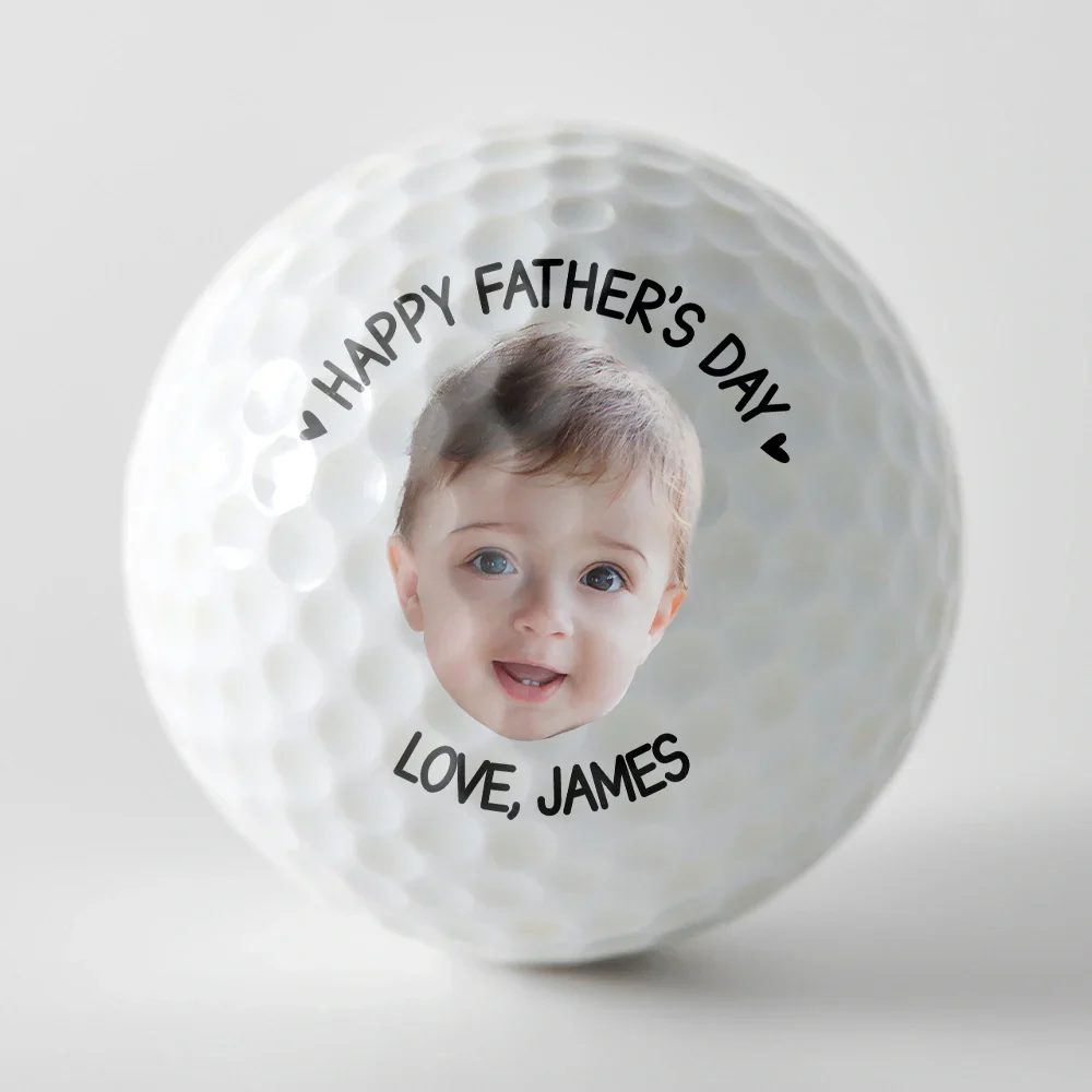 Custom Photo Happy Father's Day - Personalized Golf Ball - Image 4