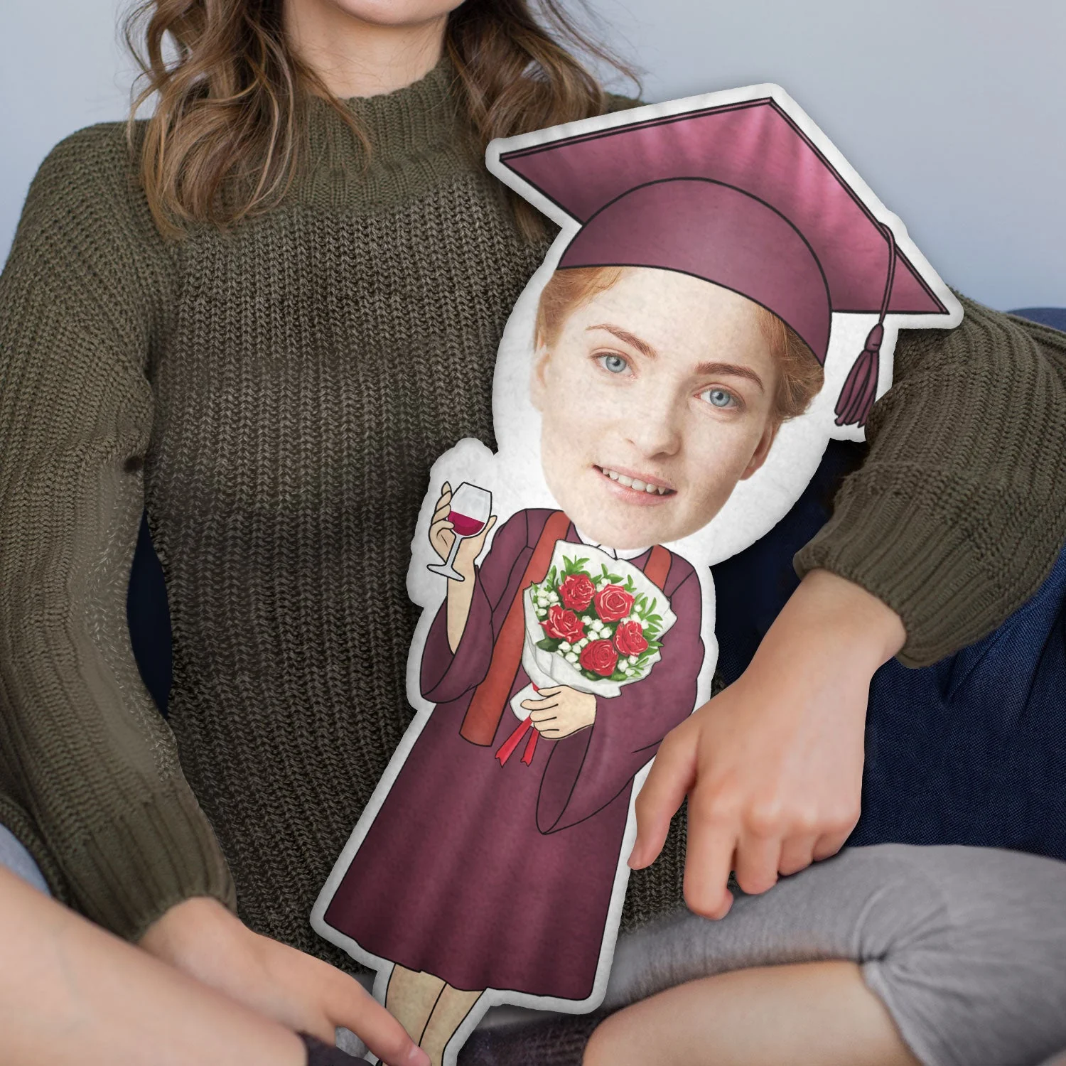 Custom Photo Happy Graduation - Gift For Friends, Children - Personalized Custom Shaped Pillow - Image 3