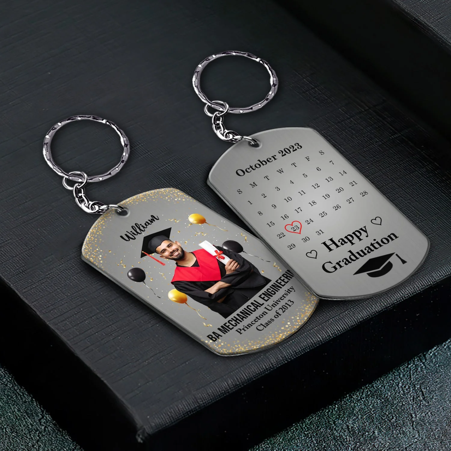 Custom Photo Happy Graduation - Graduation Gift For Friends, Family - Personalized Aluminum Keychain - Image 3