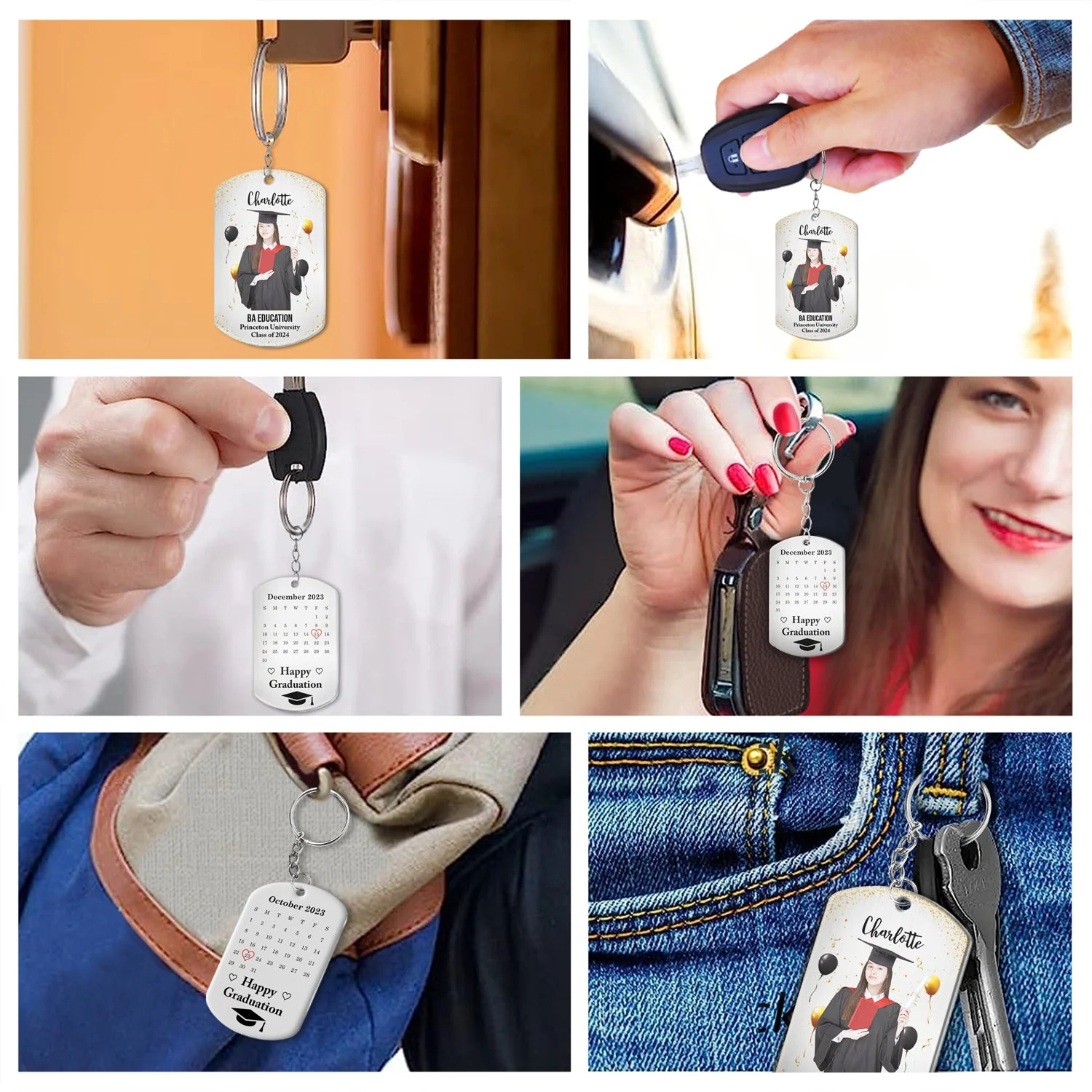 Custom Photo Happy Graduation - Graduation Gift For Friends, Family - Personalized Aluminum Keychain - Image 7