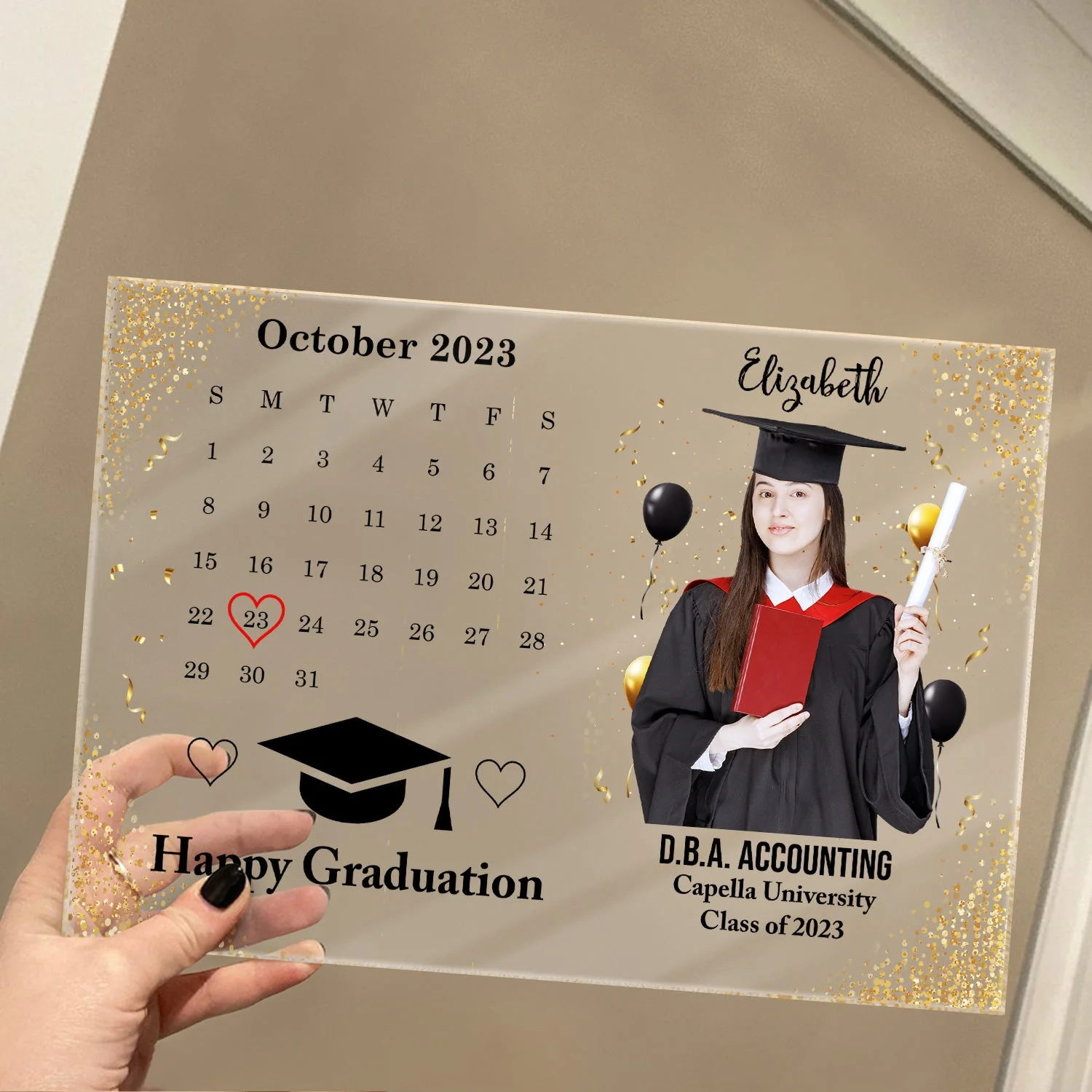 Custom Photo Happy Graduation - Graduation Gift For Friends, Family - Personalized Horizontal Rectangle Acrylic Plaque - Image 5