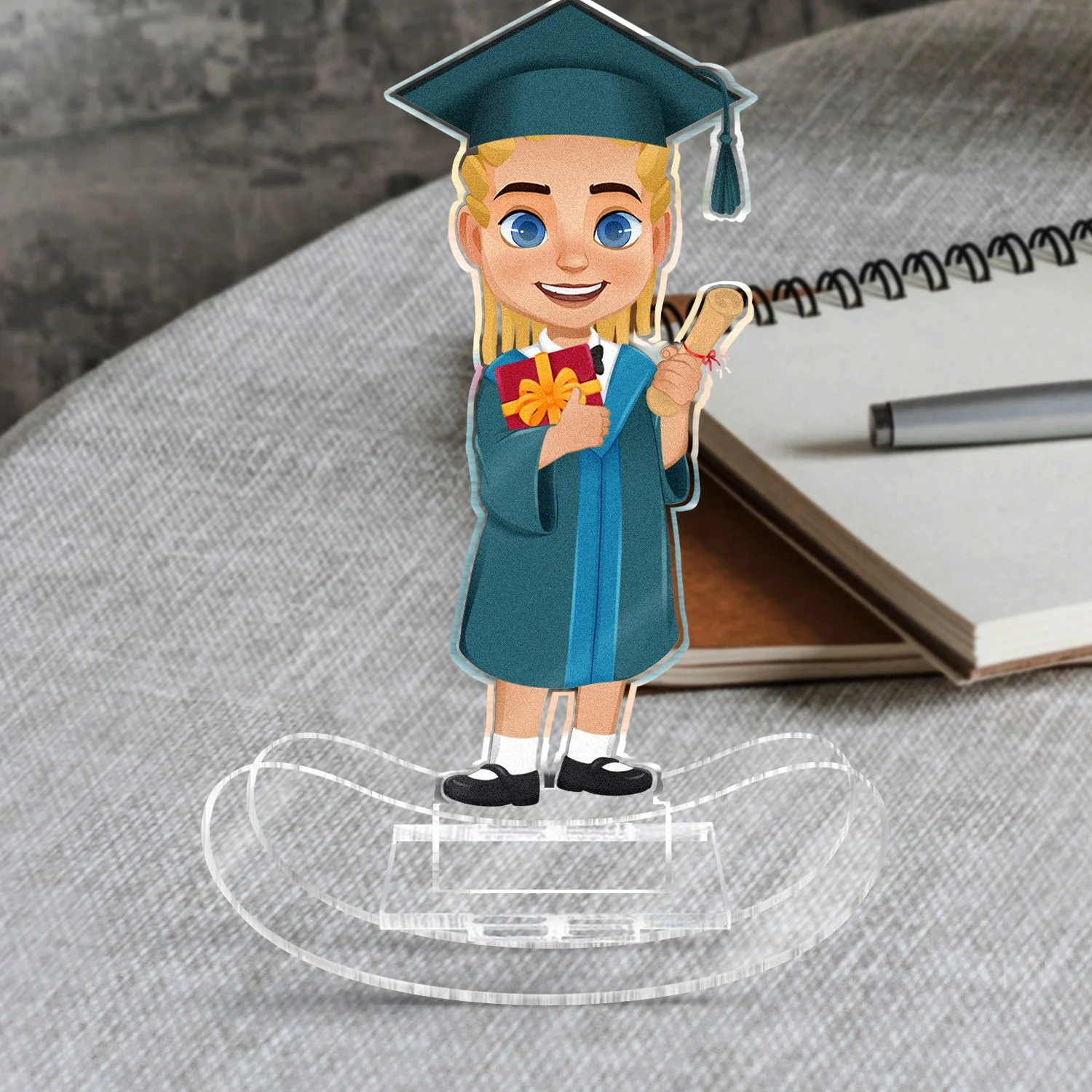 Custom Photo Happy Graduation Kids - Gift For Children, Grandkids - Personalized Acrylic Shaking Stand - Image 3