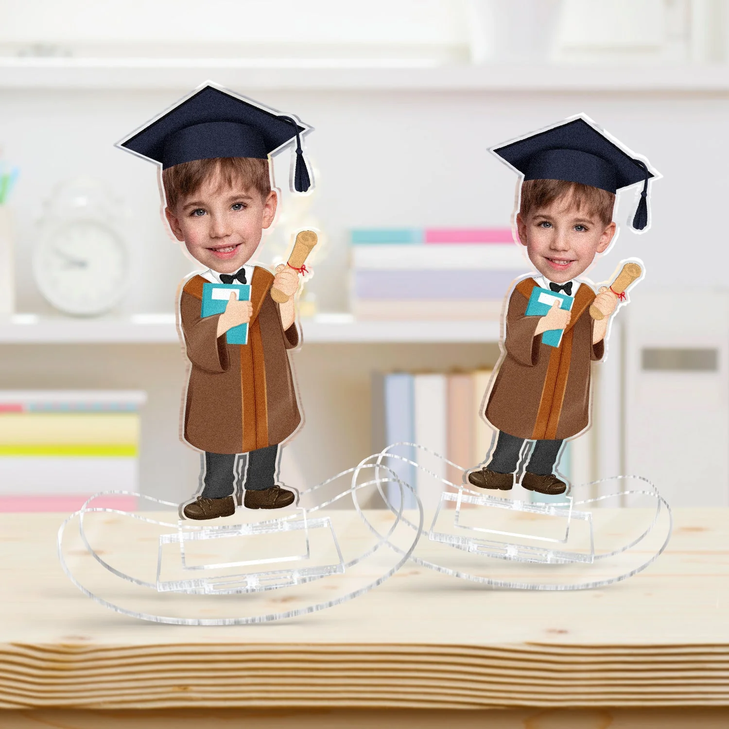 Custom Photo Happy Graduation Kids - Gift For Children, Grandkids - Personalized Acrylic Shaking Stand - Image 4