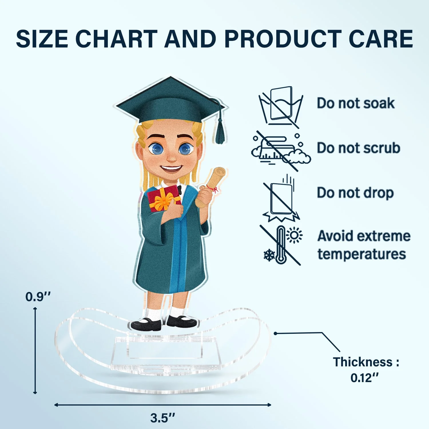 Custom Photo Happy Graduation Kids - Gift For Children, Grandkids - Personalized Acrylic Shaking Stand - Image 6
