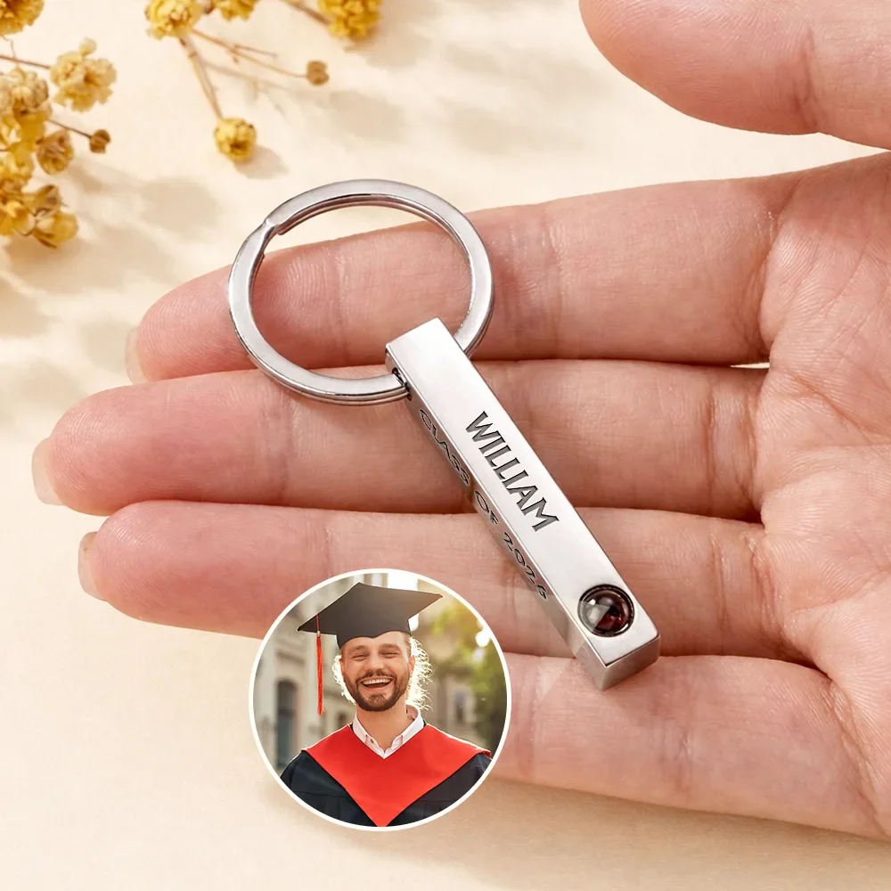 Custom Photo Happy Graduation - Personalized Photo Projection Keychain - Image 3