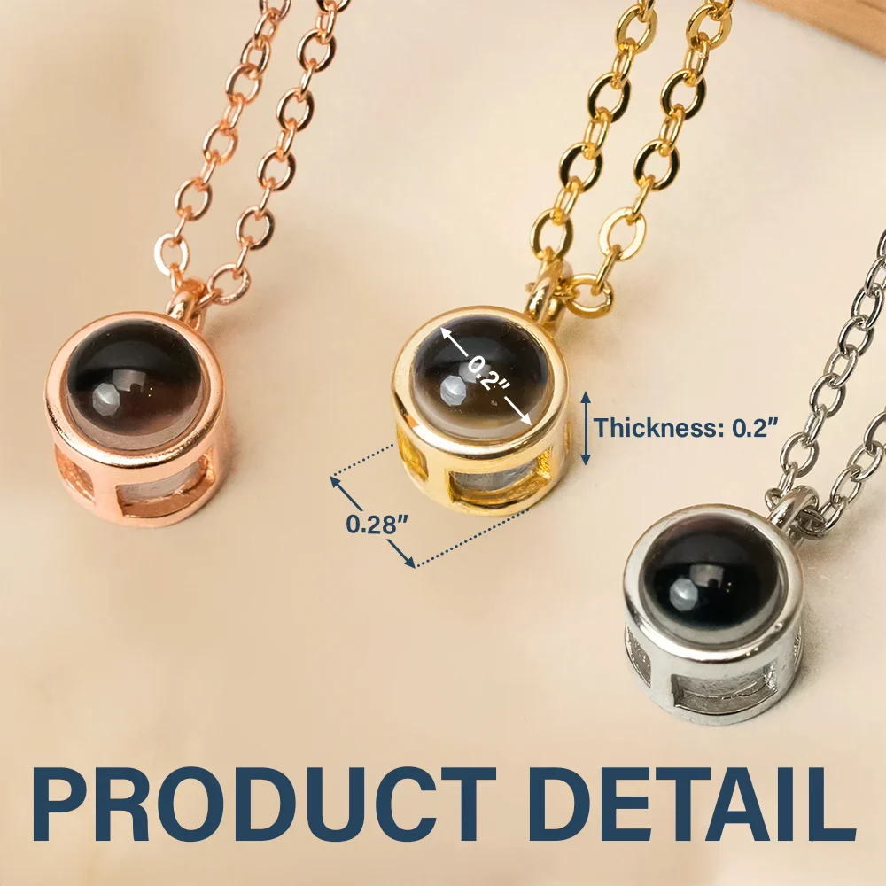 Custom Photo Happy Kid Grandkids Parents Grandparents - Personalized Bubble Projection Necklace - Image 6