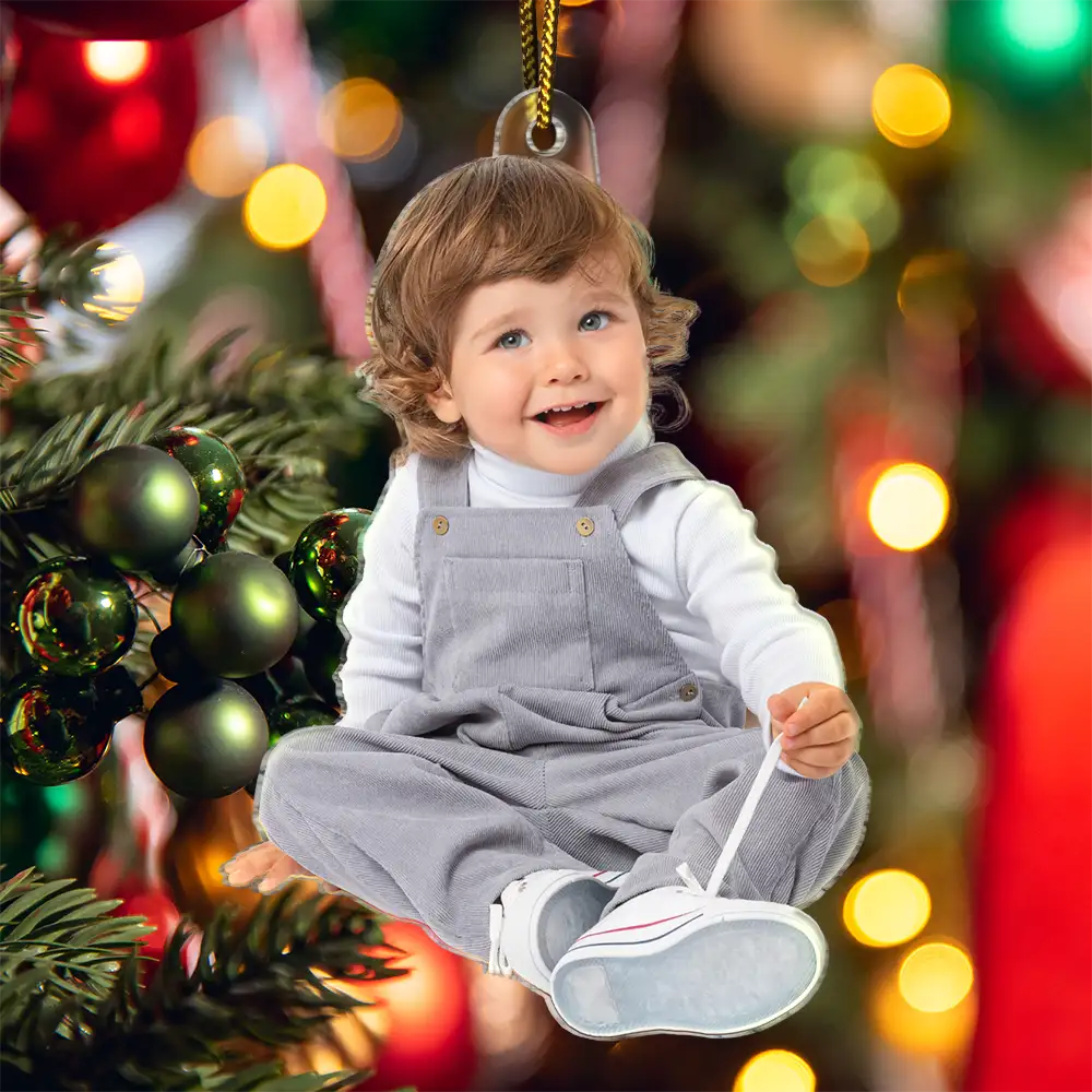 Custom Photo Happy Kids - Personalized Cutout Acrylic Ornament - Image 6