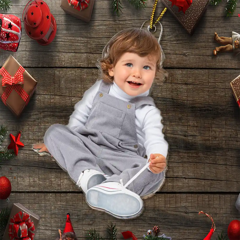 Custom Photo Happy Kids - Personalized Cutout Acrylic Ornament - Image 7