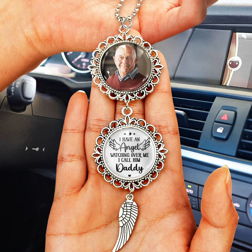 Custom Photo Have An Angel Watching Over Me - Personalized Photo Pendant Charm - Image 2