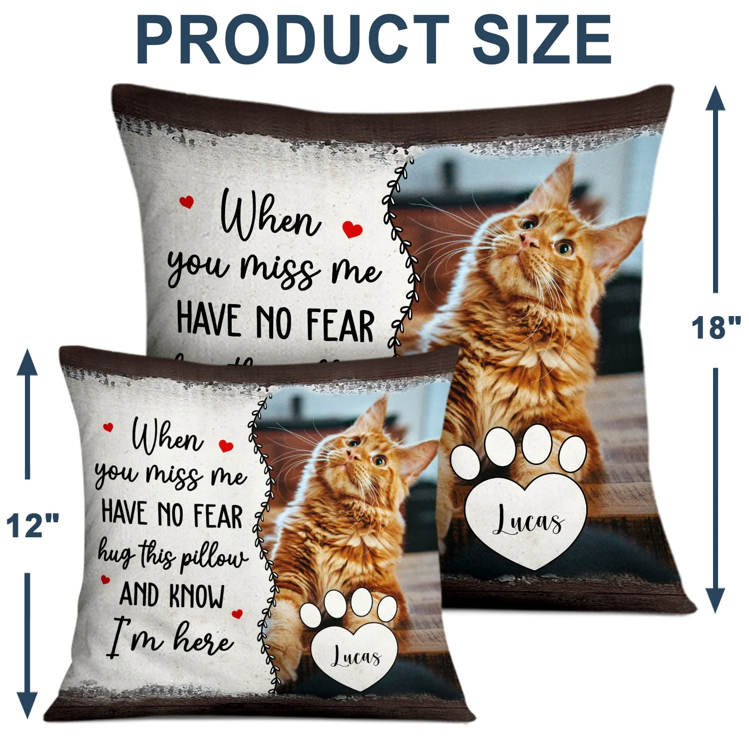 Custom Photo Have No Fear Hug This Pillow - Memorial Gift - Personalized Pillow - Image 4