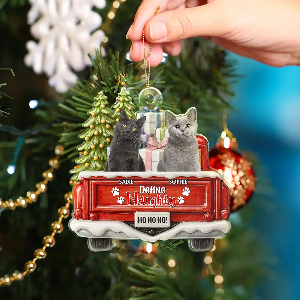 Custom Photo Have Yourself A Furry Little Christmas - Personalized Custom Shaped Acrylic Ornament - Image 6
