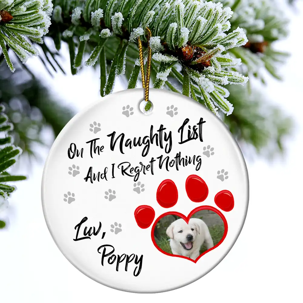 Custom Photo Have Yourself A Furry - Personalized Circle Ceramic Ornament - Image 4