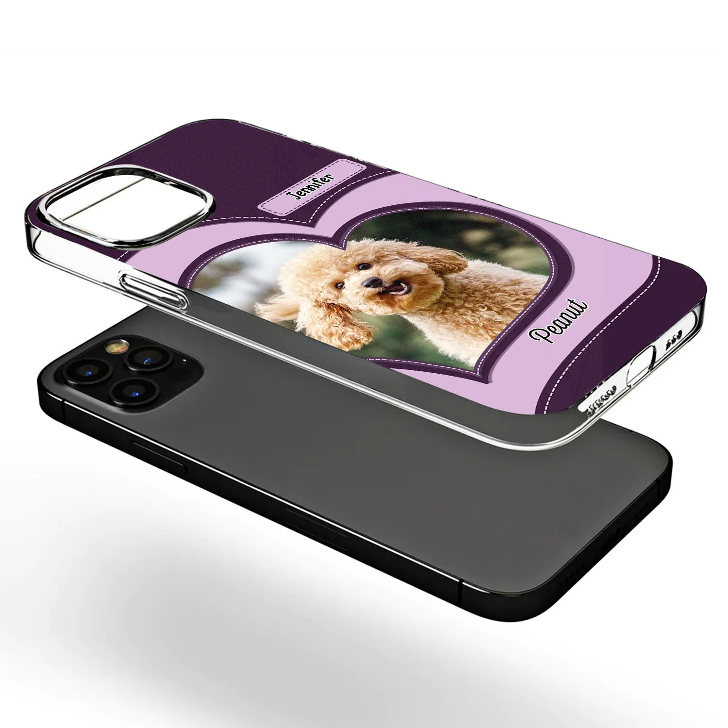 Custom Photo Heart Dog Cat - Gift For Pet Lovers - Personalized Clear Phone Case - Image 3