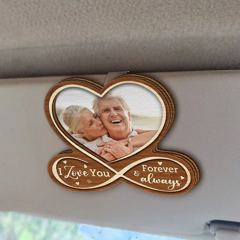 Custom Photo Heart Drive Safe - Personalized Custom Shaped Car Visor Clip - Image 2
